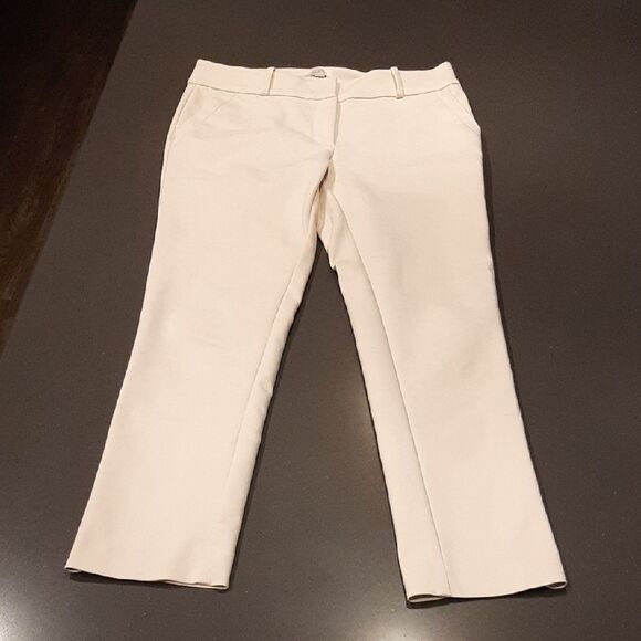 LOFT Modern Skinny Ankle Cream Dress Pants - Picture 1 of 12